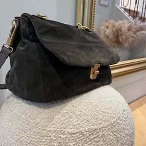 Coccinelle dark grey suede bag from Italy.